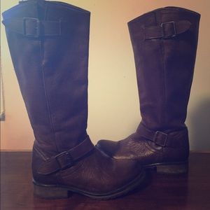Chocolate brown, leather, Steve Madden boots